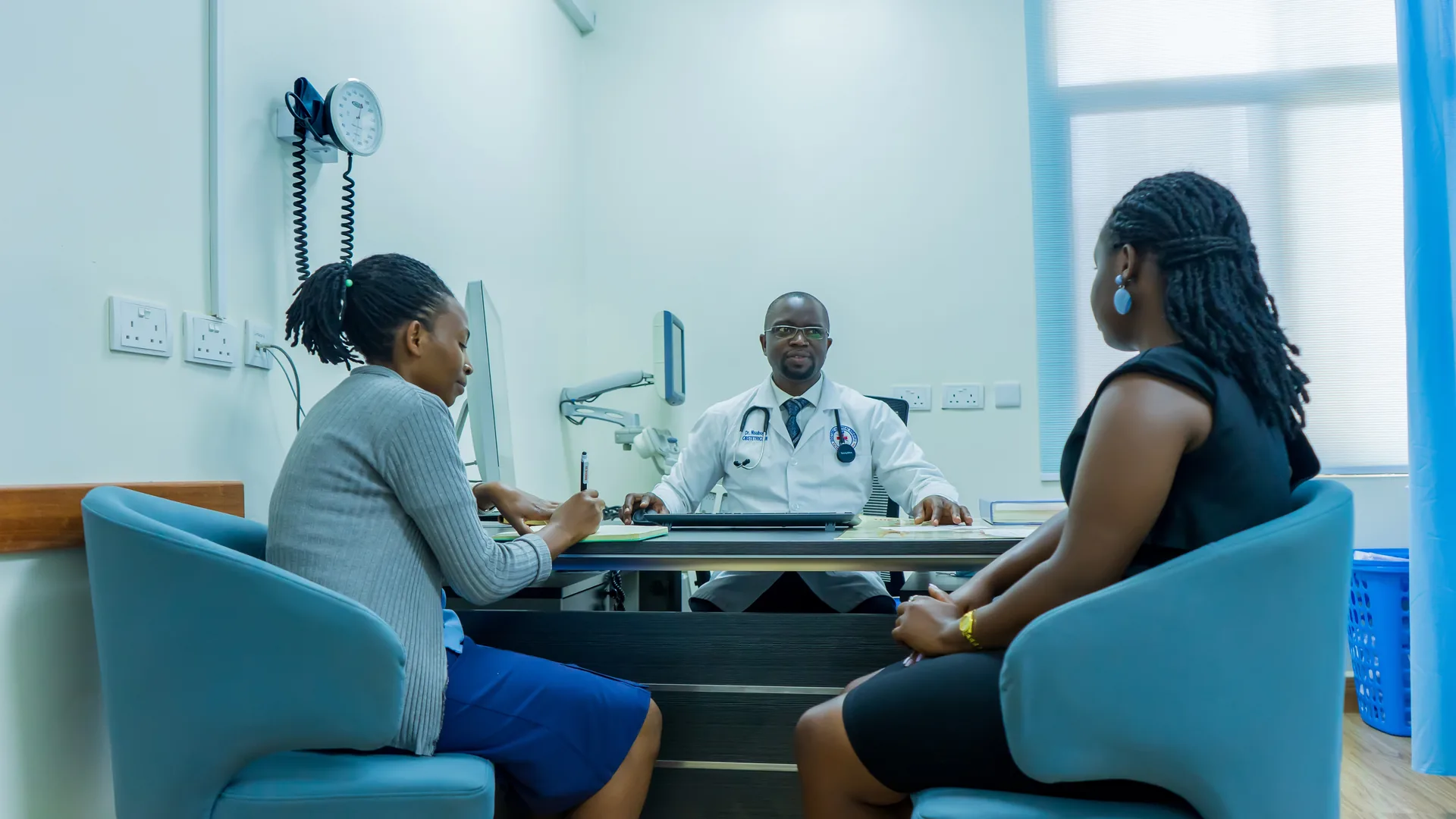 A specialist consultation with patients